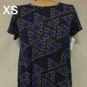 Lularoe XS Carly geometric blue